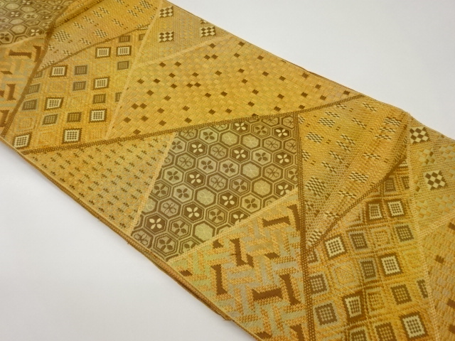JAPANESE NAGOYA OBI / CHIKUZEN HAKATA / WOVEN KIKKO PATTERN